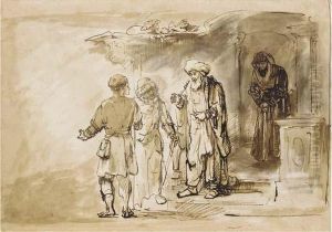 The Banishment Of Hagar And Ishmael by Harmenszoon van Rijn Rembrandt