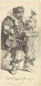 The Quacksalver (b., Holl.129; H.139; Bb.35-g) by Harmenszoon van Rijn Rembrandt