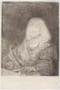 Man At A Desk Wearing A Cross And Chain (b., Holl.261; H.189; Bb.41-l)