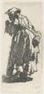 Old Beggar Woman With A Gourd (b., Holl.168; H.80; Bb.30-16)