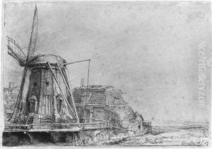The Windmill (b., Holl. 233; H. 179; Bb.41-c) by Harmenszoon van Rijn Rembrandt