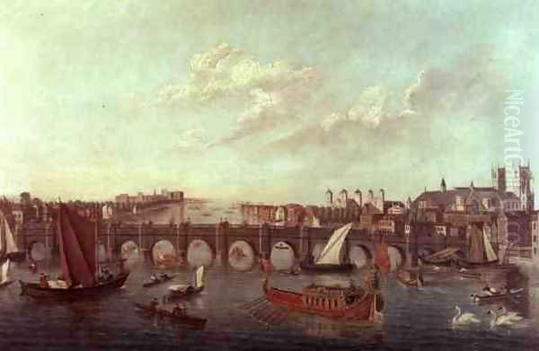Westminster Bridge, with Westminster Abbey and Lambeth Palace either side - view 1
