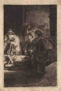 Christ Healing The Sick (right Portion) by Harmenszoon van Rijn Rembrandt