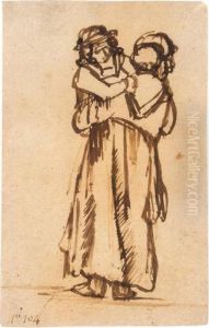 Woman Holding A Child by Harmenszoon van Rijn Rembrandt