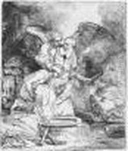 Abraham's Sacrifice (b., Holl.35; H.283; Bb.55-e) by Harmenszoon van Rijn Rembrandt