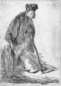 Man In A Coat And Fur Cap Leaning Against A Bank (b., Holl.151; H.14; Bb.30-6)