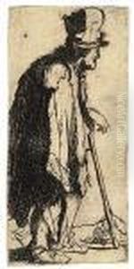 Beggar With A Crippled Hand Leaning On A Stick Beggar With A Crippled Hand Leaning On A Stick