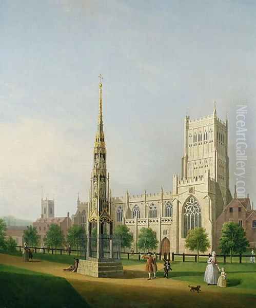 A View of Bristol High Cross and Cathedral, c.1750 - view 1