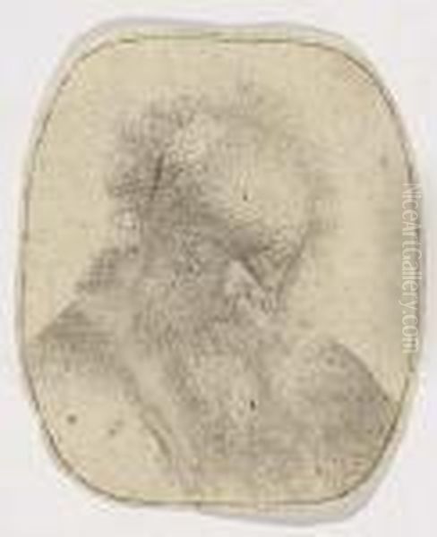 Bust Of An Old Man With Flowing Beard And White Sleeve - view 1