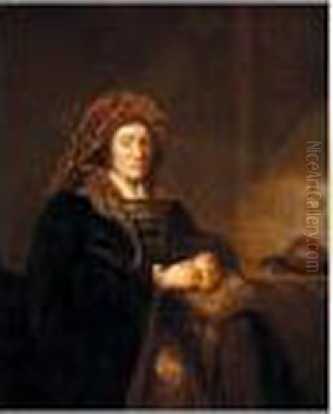 Portrait Of An Old Lady Seated In An Interior, Holding A Book And Spectacles - view 1