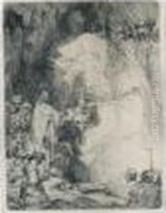 The Raising Of Lazarus: Small Plate (b., Holl. 72; H. 198; Bb. 42-b0 by Harmenszoon van Rijn Rembrandt