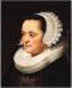 Portrait Of A Lady, Head And Shoulders, Wearing Black With A White Head-dress And Ruff by Harmenszoon van Rijn Rembrandt