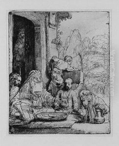 Abraham Entertaining The Angels (b., Holl.29; H.286; Bb.56-b)