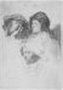 Three Heads Of Women: One Asleep (b., Holl.368; H.152; Bb.37-d) by Harmenszoon van Rijn Rembrandt