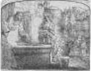 Christ And The Woman Of Samaria (b., Holl.70; H.294; Bb.57-b) by Harmenszoon van Rijn Rembrandt
