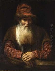 A Bearded Old Man Wearing A Fur-lined Hat by Harmenszoon van Rijn Rembrandt