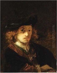 A Portrait Of A Man, Bust Length, Wearing A Fur-trimmed Black Coat And A