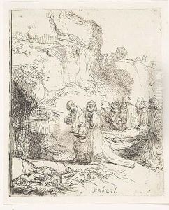 Christ Carried To The Tomb<</b> by Harmenszoon van Rijn Rembrandt