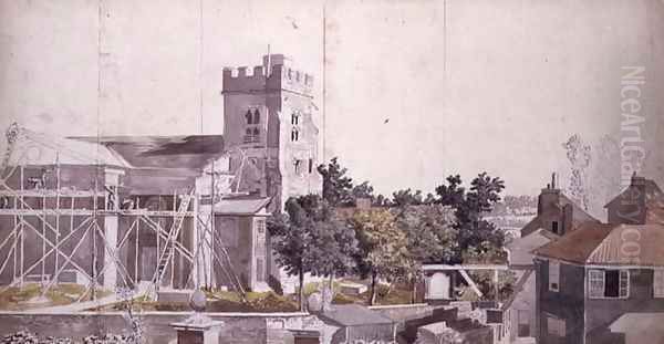 Twickenham Church under Scaffolding - view 1