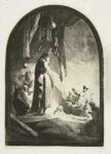 The Raising Of Lazarus: The Larger Plate<</b> by Harmenszoon van Rijn Rembrandt