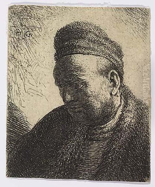 Beardless Man In A Fur Cloak And Cap: Bust<</b> - view 1