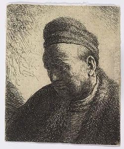 Beardless Man In A Fur Cloak And Cap: Bust<</b>