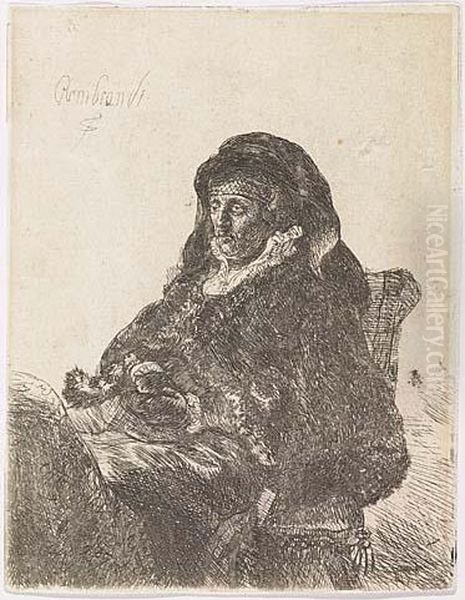 The Artist's Mother Seated, In Widow's Dress And Black Gloves<</b> - view 1
