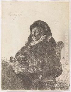 The Artist's Mother Seated, In Widow's Dress And Black Gloves<</b>