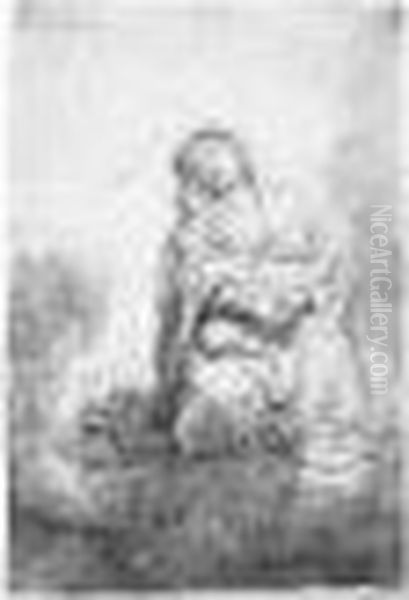 Etching, 1641, A Clearly Printed
Counterproof Of The Only State, On Paper With A Strasbourg Lily
Watermark, A Narrow Margin In Places Below, Trimmed On And Just Within
The Platemark - view 1