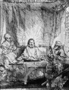 Christ At Emmaus: Large Plate by Harmenszoon van Rijn Rembrandt
