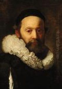 Portrait Of A Rabbi, Bust-length, In A Black Cap And Ruff