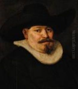 Portrait Of Cornelis Claesz. Anslo, Bust-length, In Black Costume,a Black Hat And A Ruff by Harmenszoon van Rijn Rembrandt
