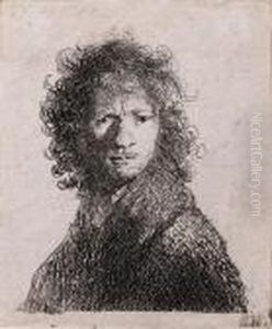Self Portrait, Frowning: Bust (bartsch, Hollstein 10) by Harmenszoon van Rijn Rembrandt