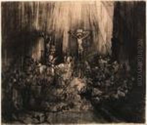 Christ Crucified Between The Two
Thieves, The Three Crosses (b.,holl. 78; H. 270; Bb. 53-a) by Harmenszoon van Rijn Rembrandt