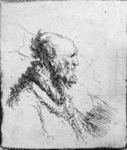 A Bald Old Man With A Short Beard, In Profile Right (b., Holl. 306;h. 136) by Harmenszoon van Rijn Rembrandt