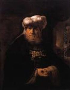 A Man In Oriental Dress by Harmenszoon van Rijn Rembrandt