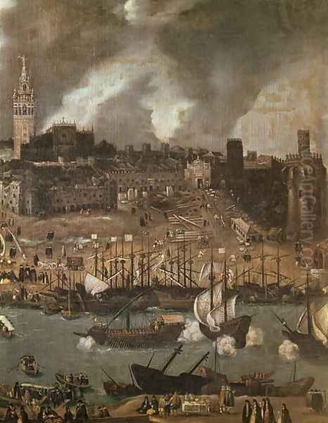 An Expedition Setting out from Seville for America in 1498 - view 1