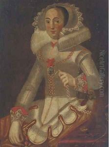 Portrait of a lady seated, half-length, in a 16th Century dress by Alonso Sanchez Coello