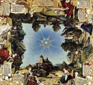 Painted tabletop for Erasmus Stedelin 1533 by Martin Schaffner