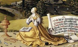 Painted tabletop for Erasmus Stedelin (detail-2) 1533 by Martin Schaffner