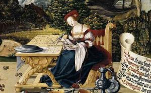 Painted tabletop for Erasmus Stedelin (detail-3) 1533 by Martin Schaffner