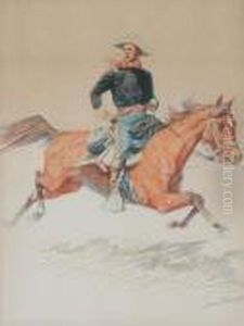 Cavalryman On Horseback by Frederic Remington