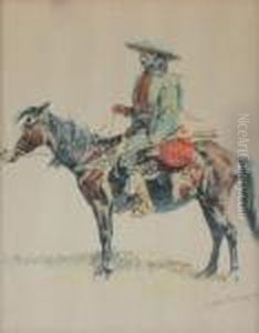 Bearded Mountain Man On Horseback by Frederic Remington