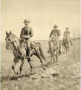 Charles F. Roe Making His Famous Ride To Camp Warner by Frederic Remington
