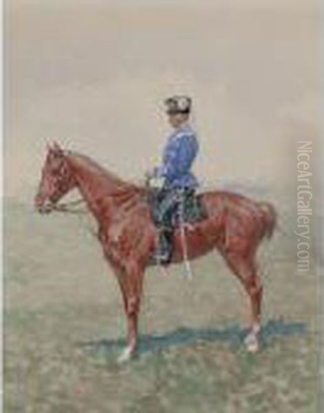 Prussian Cavalry Officer On Horseback - view 1
