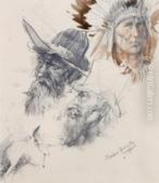 Portraits; Indian Brave - view 1