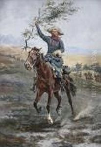 The Flag Of Truce In The Indian War by Frederic Remington