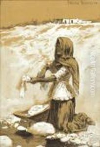 Mexican Woman Washing by Frederic Remington