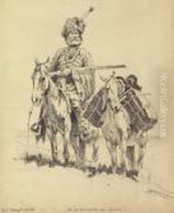 An Old-time Mountain Man With His Ponies