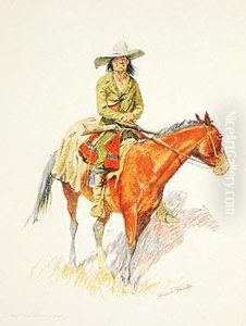 A Bunch Of Buckskins-old Ramon by Frederic Remington